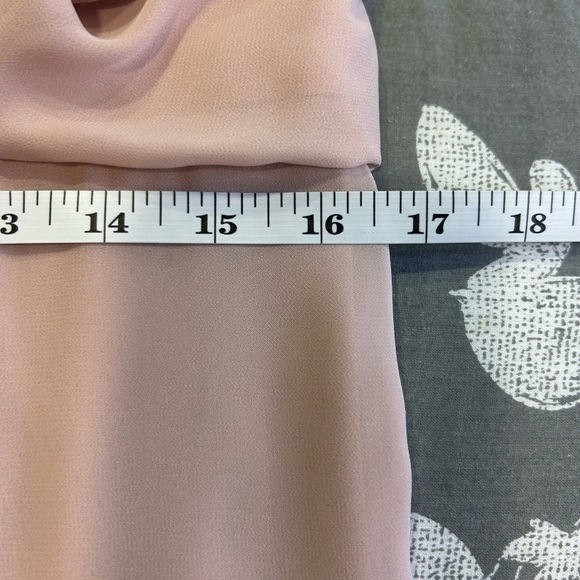 💗”Levkoff” Champagne “Chiffon” Pink Maxi Gown with Spaghetti Straps Size 14💖 - Picture 13 of 15